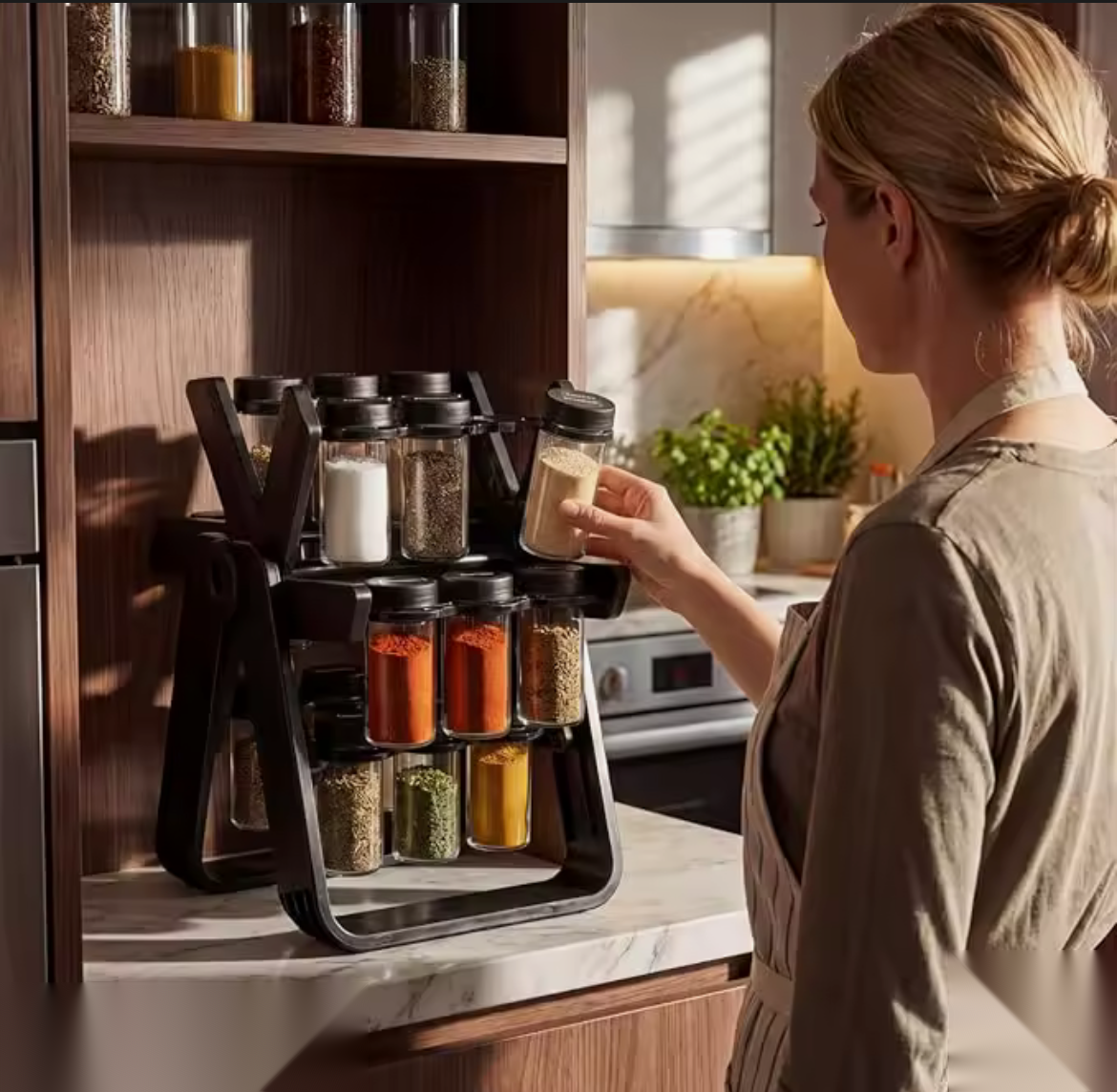 Ferris Wheel Spice Organizer — 18 Jar Rotating Rack